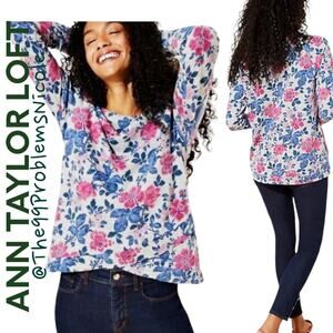 LOFT Women's Vine Textured Crossover Hem Top